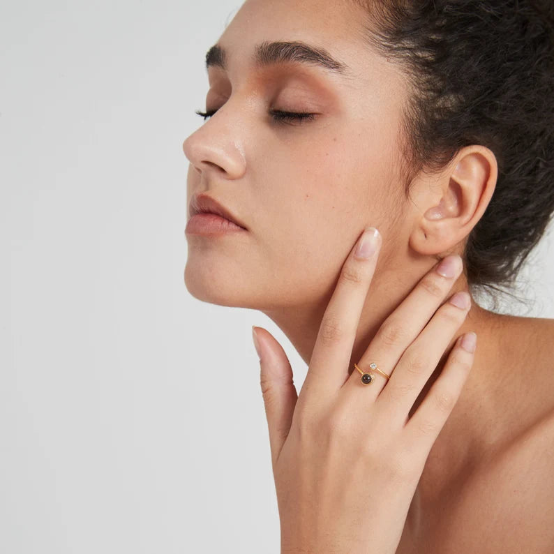 Photo Projection Ring • Personalized Picture Inside Bypass Ring • Sterling Silver Keepsake Jewelry • Trendy Best Friend Gift