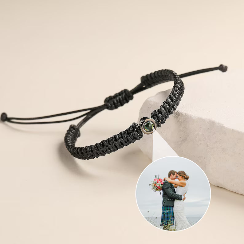 Photo Projection Bracelet Personalize Projection Photo Bead Bracelet Handmade Minimalism Picture Projection Charm Bracelets Gift for Her Him