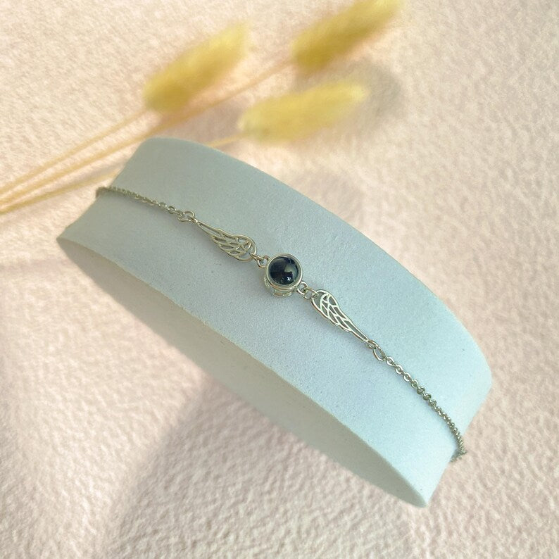 Angel Wing Projection Bracelet, Photo Memorial Bracelet, Guardian Angel Bracelet, Birthday Gifts, Mother's Day Bracelet, Projection Jewelry