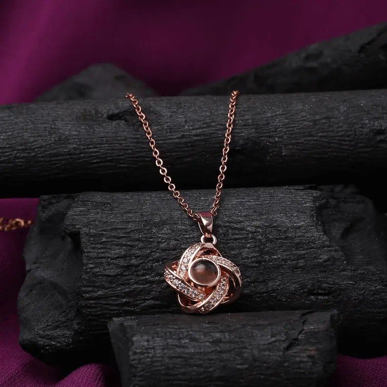 Memorial Projection Necklace, Custom Photo Necklace for Her, Personalized Projection Pendant with Picture, Birthday Gift for Friend