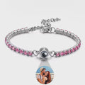 Custom Photo Projection Diamond Bracelet – Elegant Personalized Gift for Her