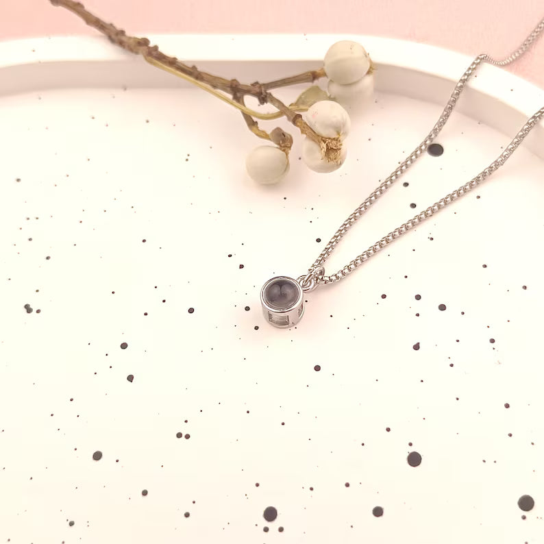 Personalized Photo Projection Necklace • Custom Picture Necklace • Gold Necklace • Gift for Her