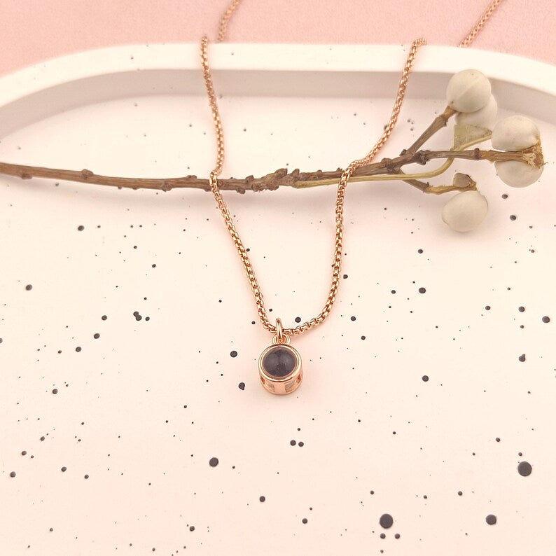Personalized Photo Projection Necklace • Custom Picture Necklace • Gold Necklace • Gift for Her